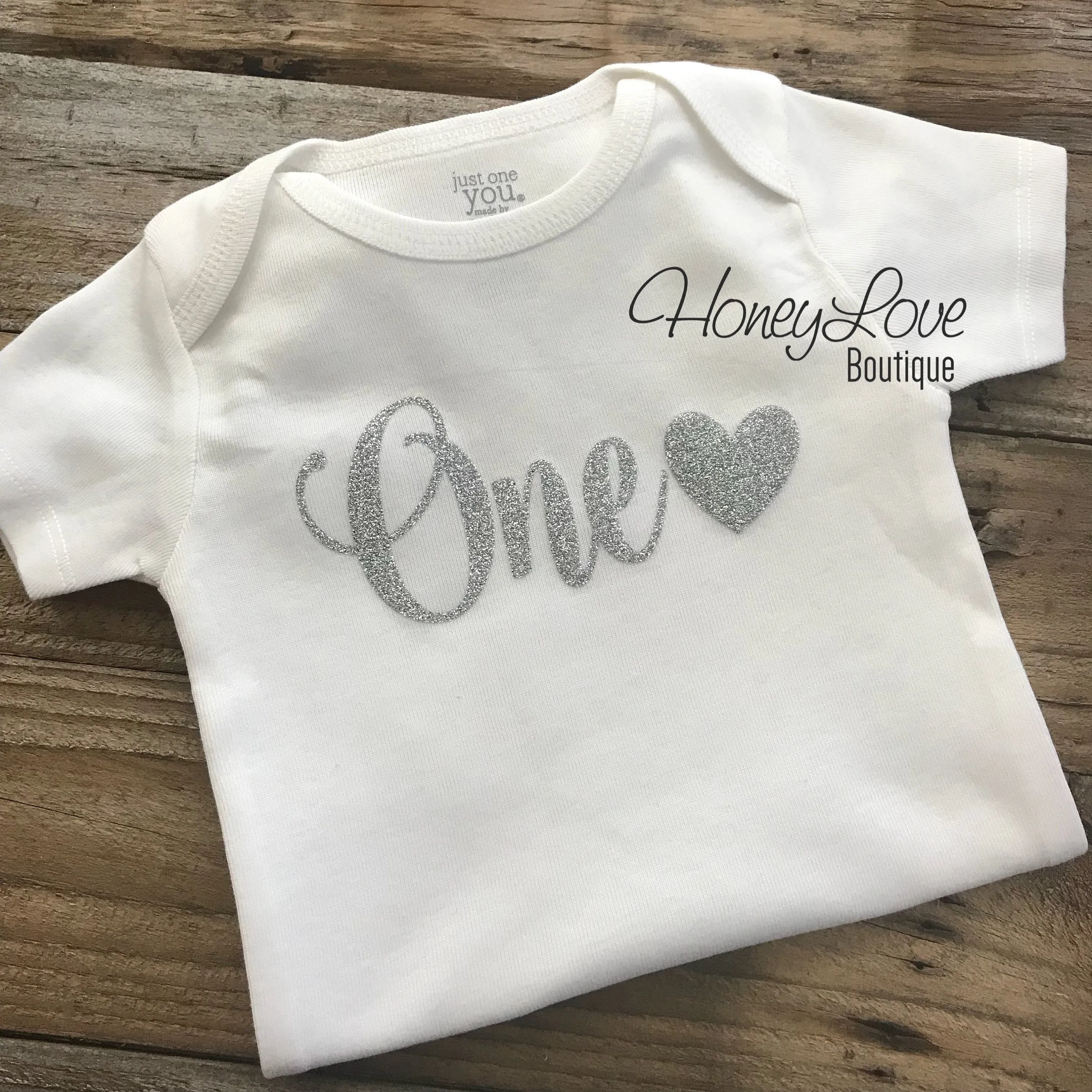 One with heart - Birthday Outfit - Mint/Aqua, Light Pink and Gold/Silver glitter