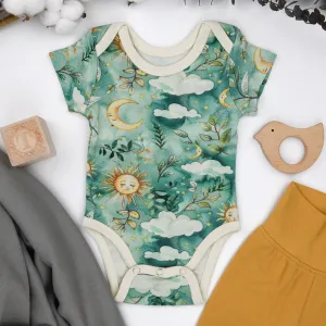 Organic Cotton Short Sleeve Baby Bodysuit, Indy