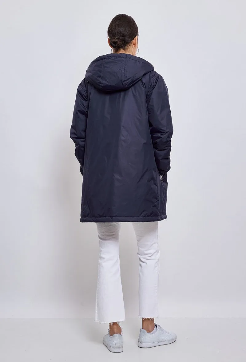Parka mi-longue unie