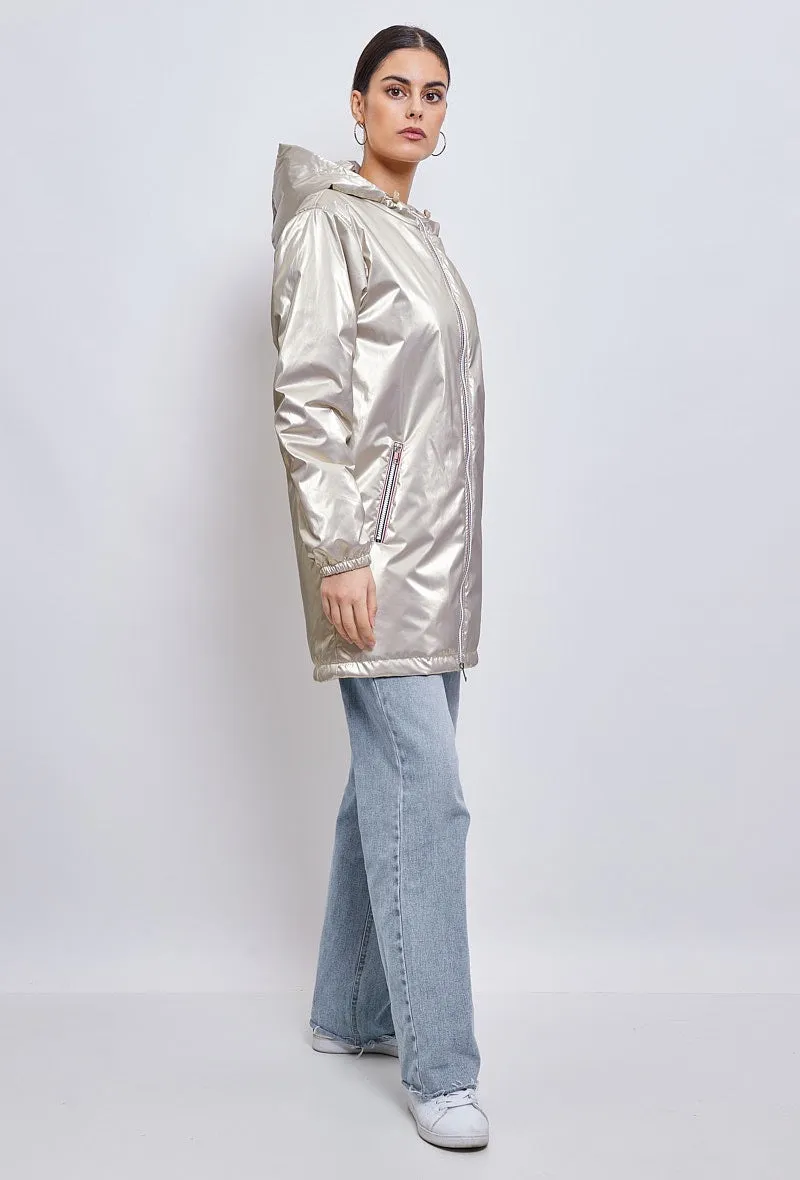 Parka mi-longue unie