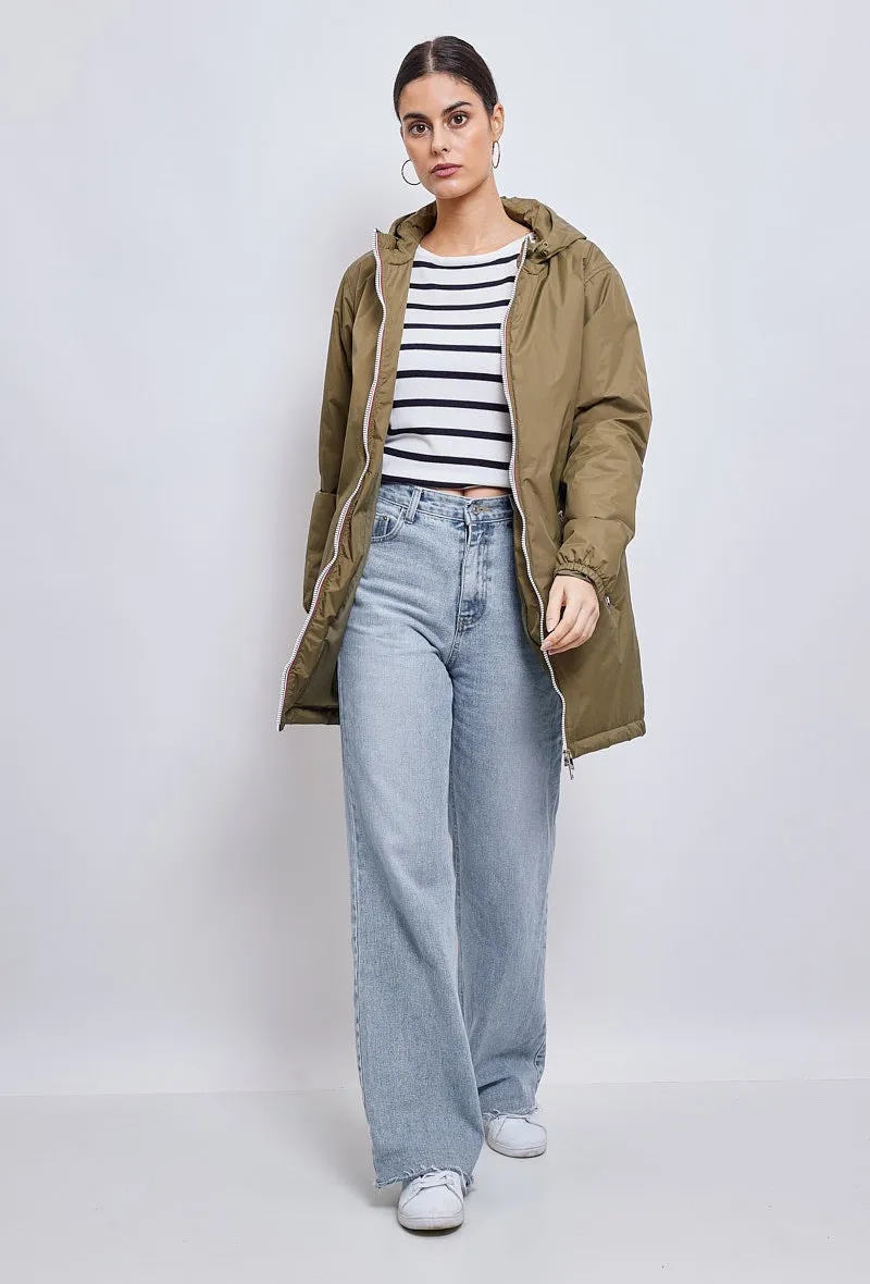 Parka mi-longue unie