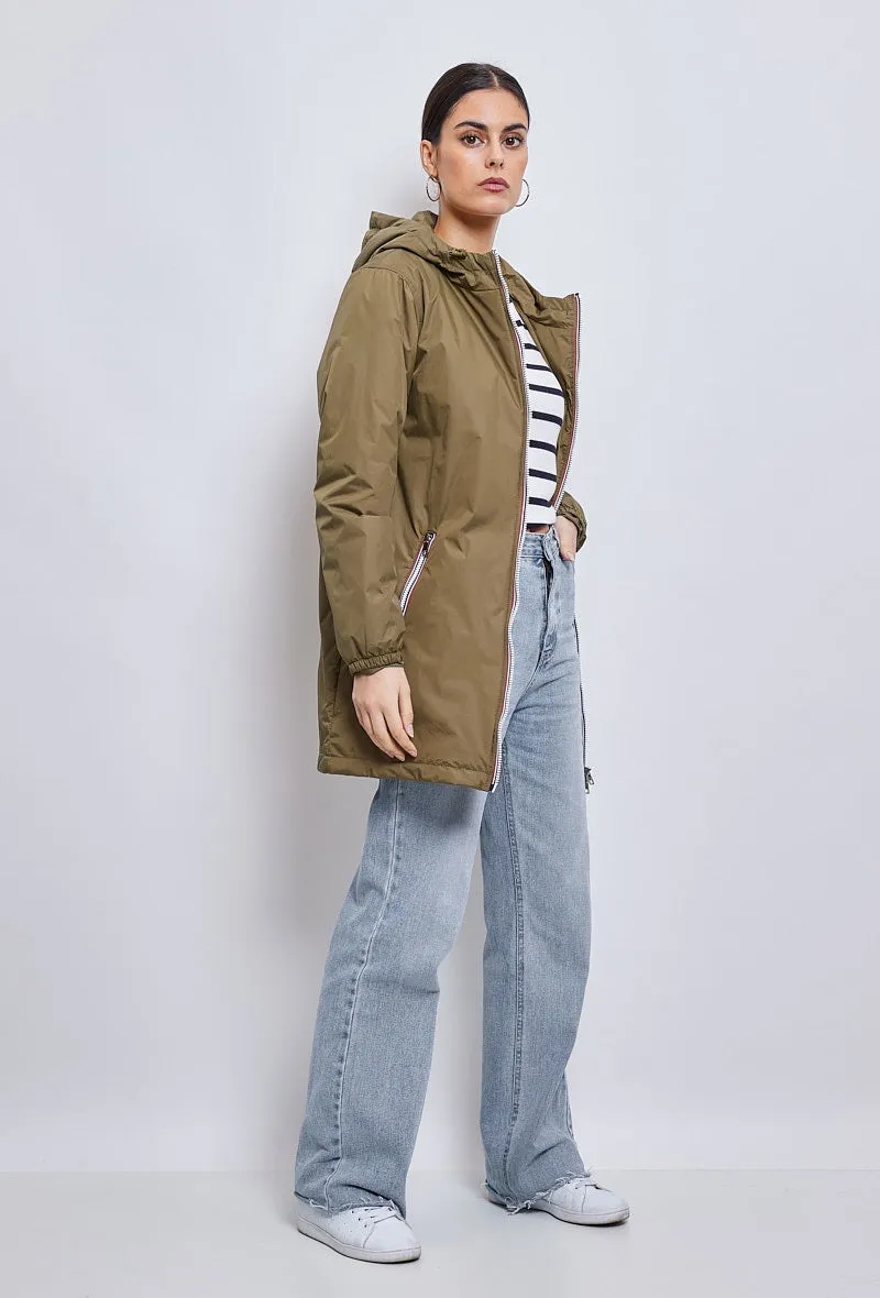 Parka mi-longue unie