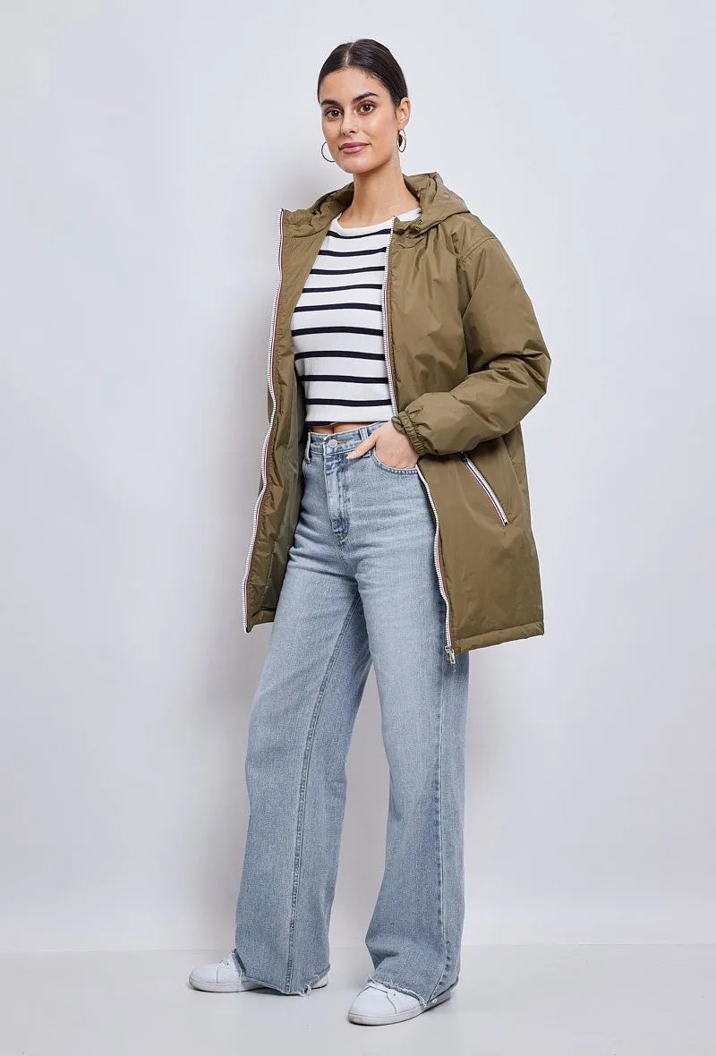 Parka mi-longue unie