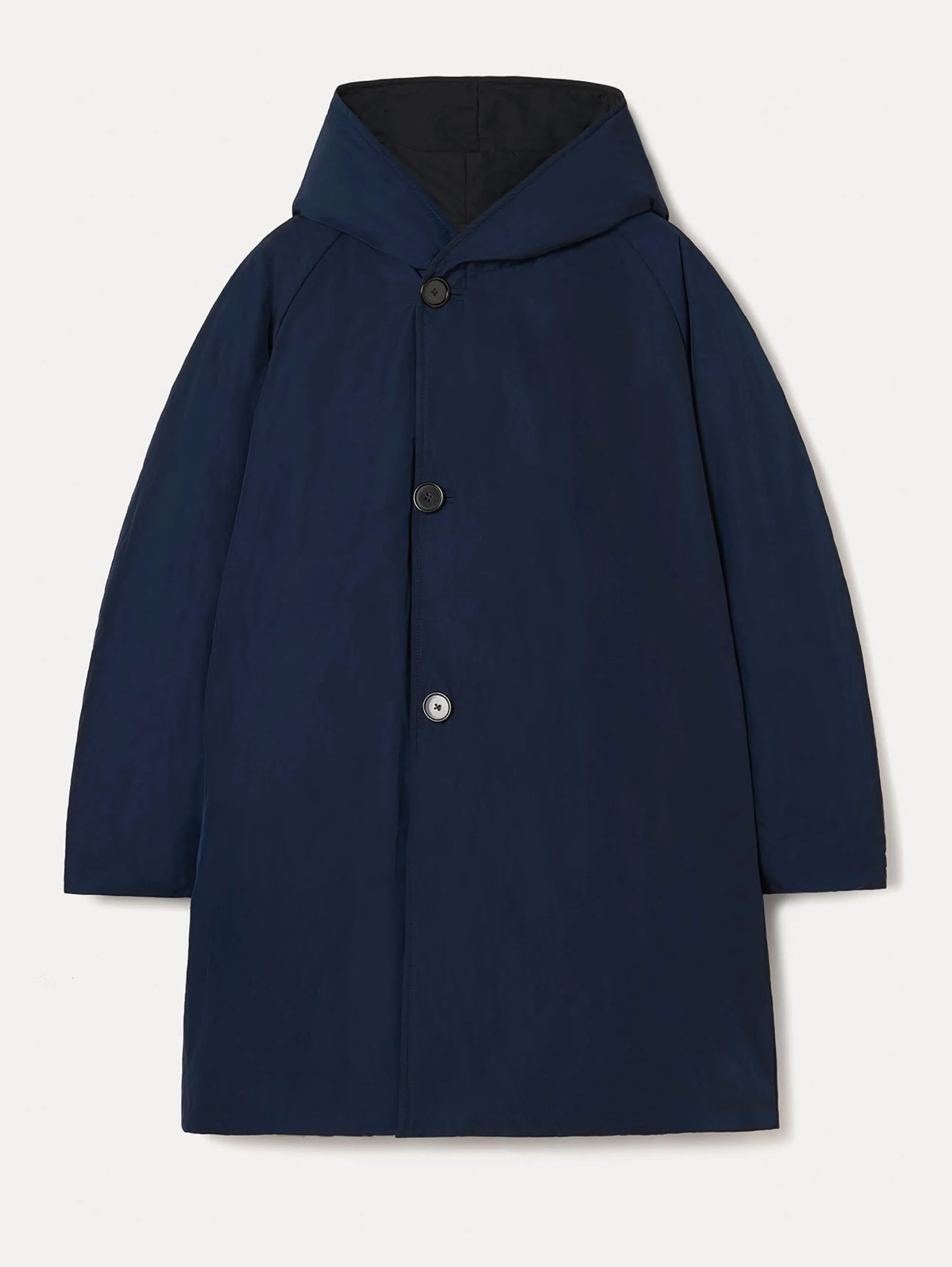 Parka Reversibile in Nylon Memory Nero/Blu