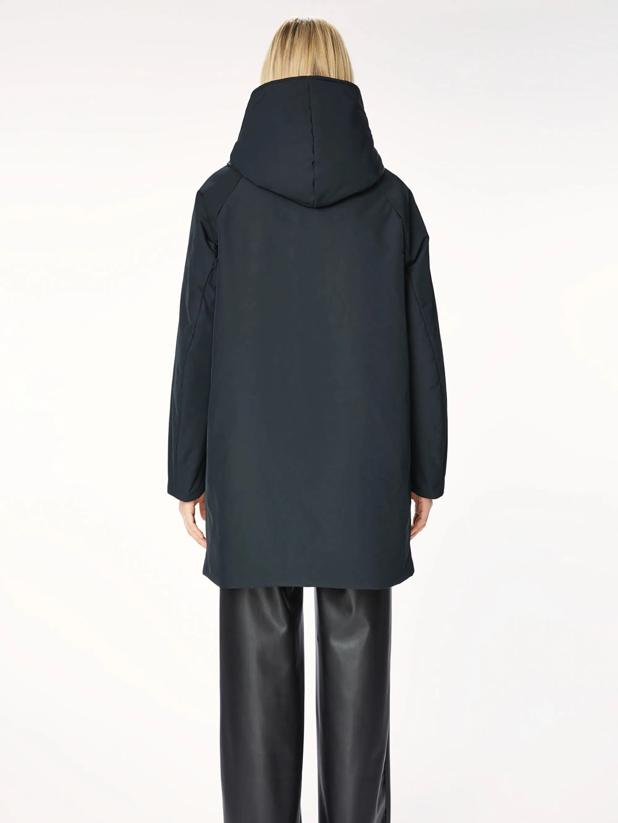 Parka Reversibile in Nylon Memory Nero/Blu