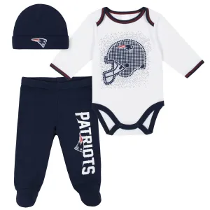 Patriots Baby Boys 3-Piece Bodysuit, Pant, and Cap Set