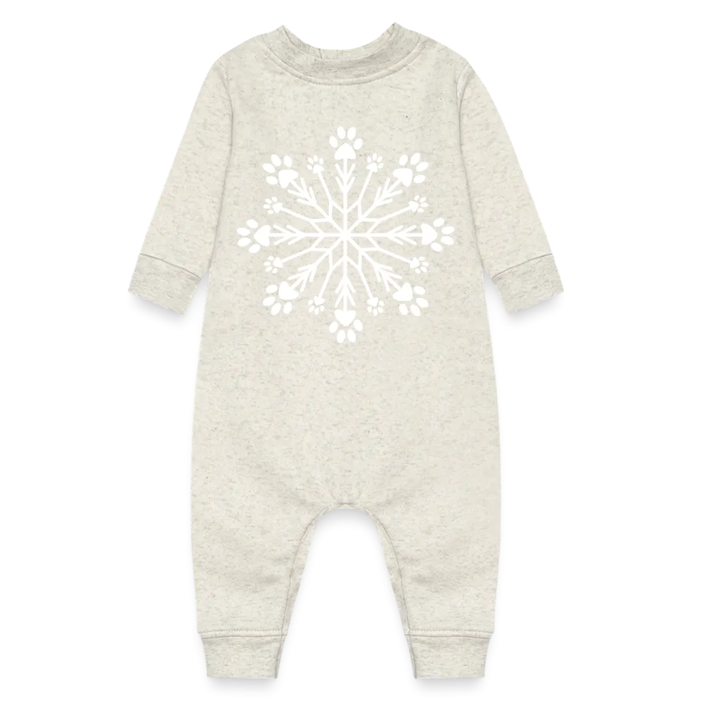 Paw Snowflake Baby Fleece One Piece