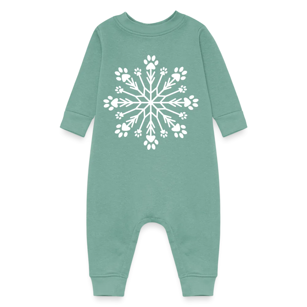 Paw Snowflake Baby Fleece One Piece