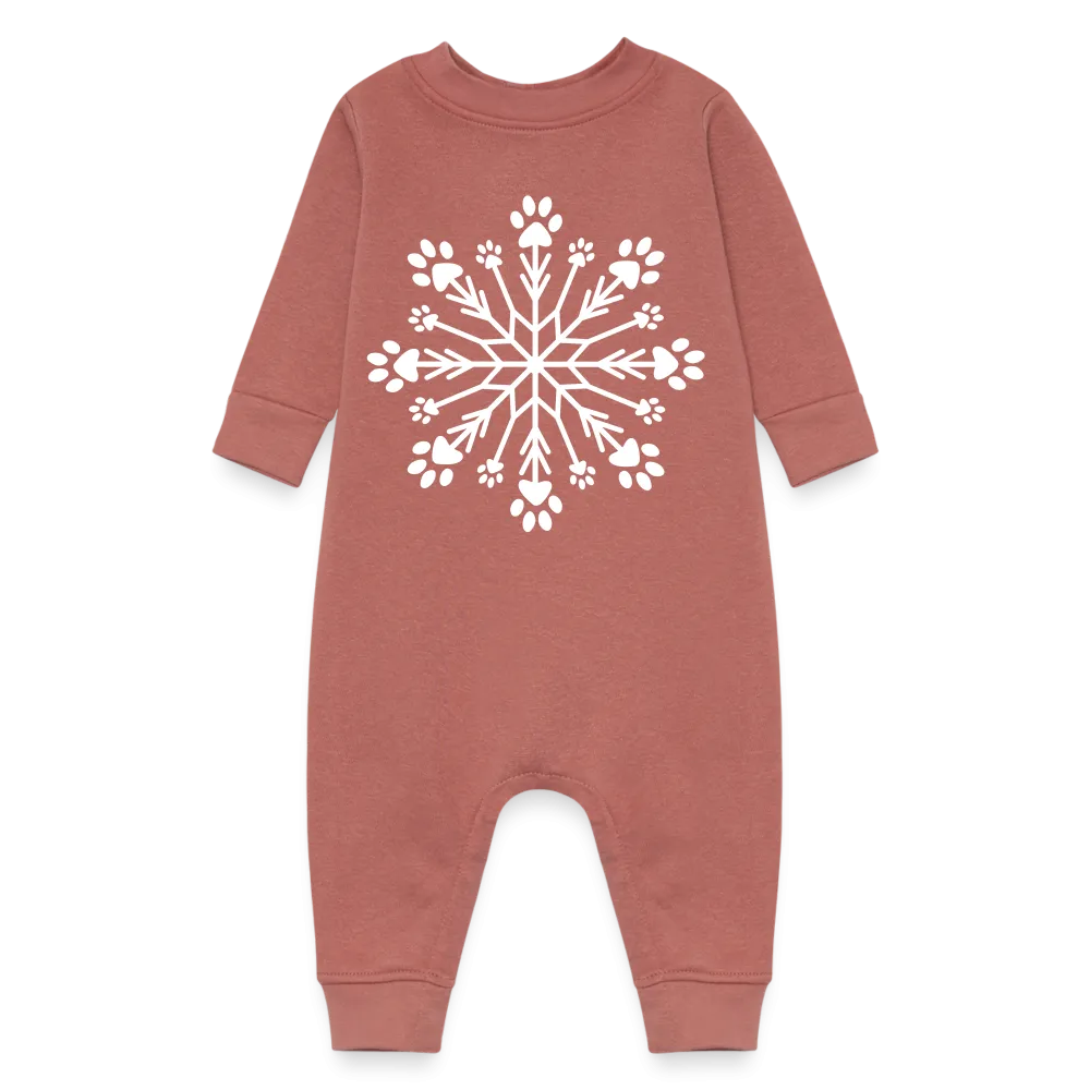 Paw Snowflake Baby Fleece One Piece