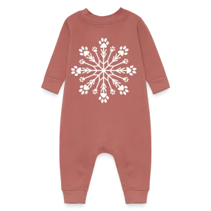 Paw Snowflake Baby Fleece One Piece