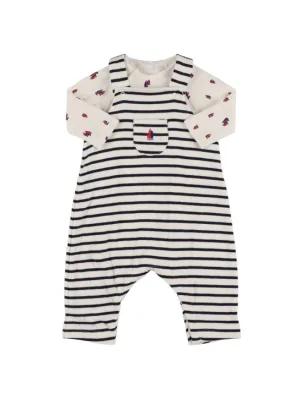 Petit Bateau   Cotton overalls &amp; bodysuit 
