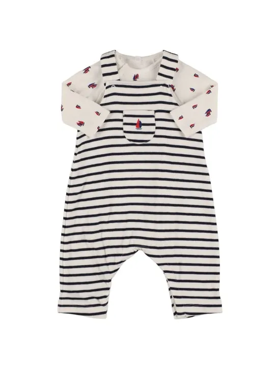 Petit Bateau   Cotton overalls &amp; bodysuit 