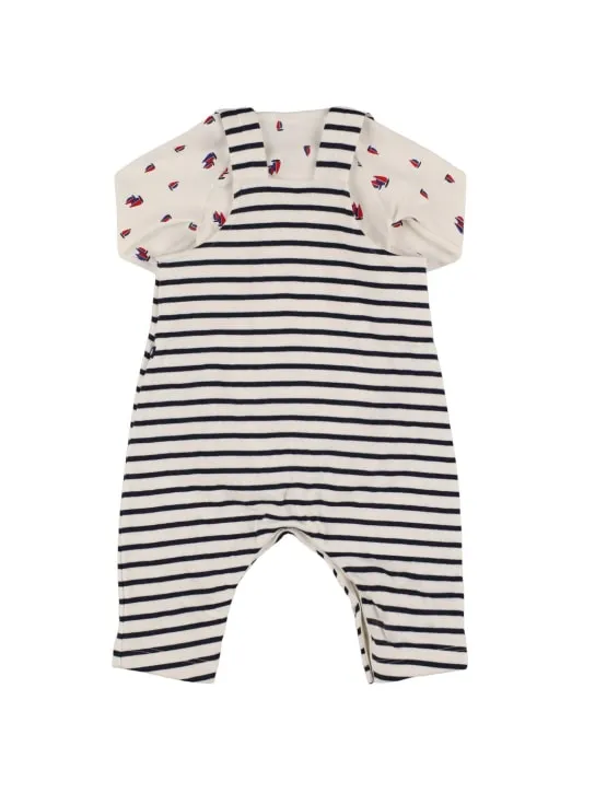 Petit Bateau   Cotton overalls &amp; bodysuit 