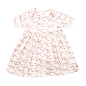 Pink Chicken Baby Organic Steph Bodysuit Dress - Mauveglow Bows