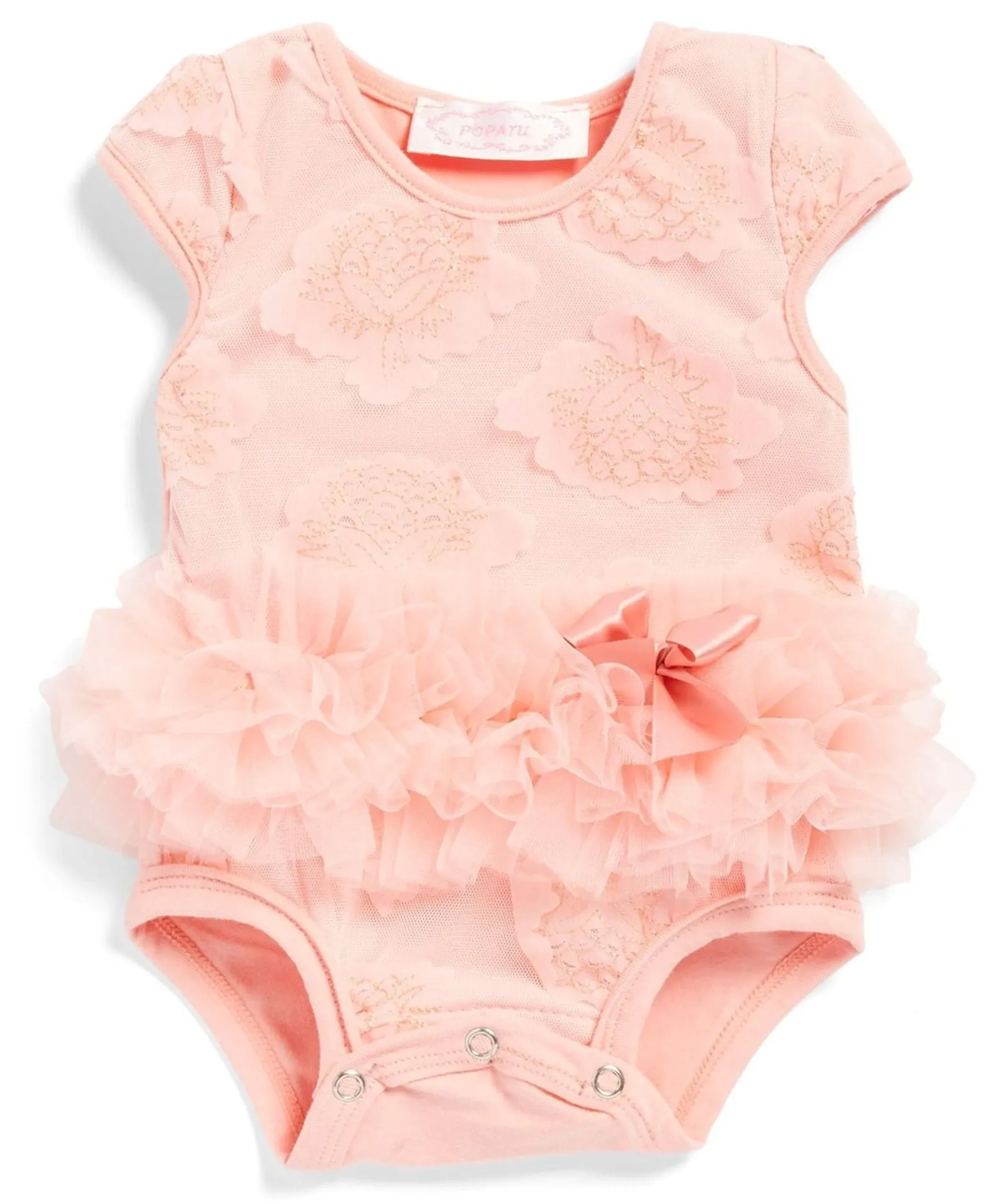 Popatu Infant's Peach Flower Petal Bodysuit