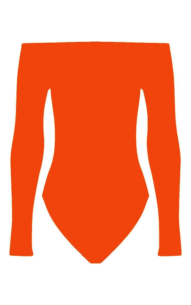 PrettyLittleThing Womens Burnt Orange Basic Bardot Bodysuit