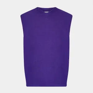 Purple Fine Merino V-Neck Vest