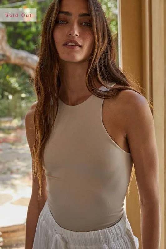 Race My Mind Seamless Racerback Bodysuit