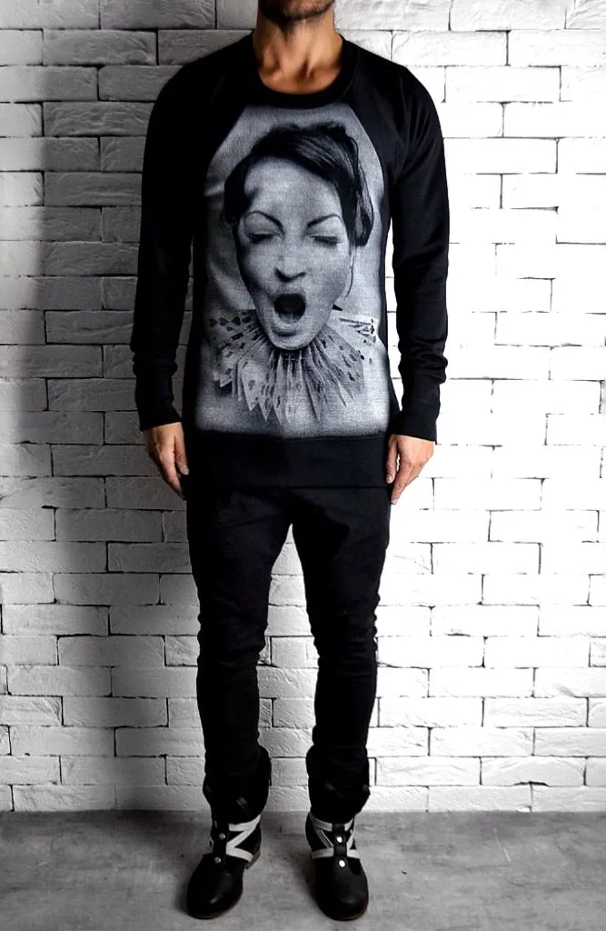 Raglan Jumper Clown Girl - Black