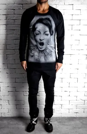 Raglan Jumper Clown Girl - Black