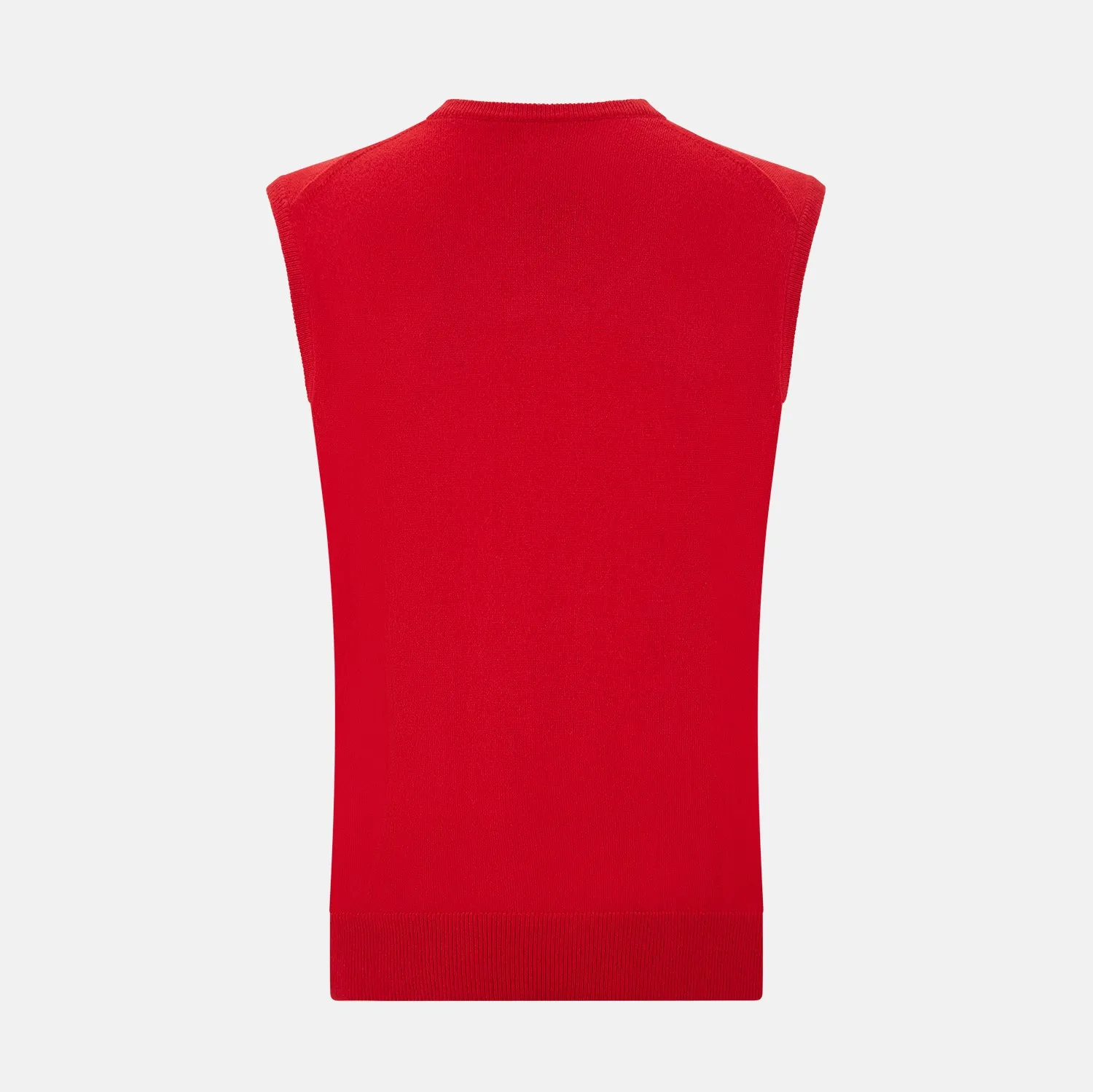 Red Cashmere V-Neck Vest