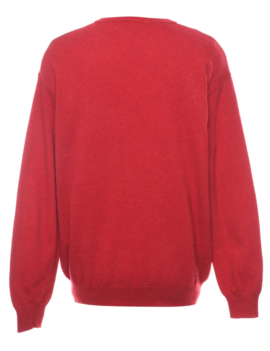 Red Harlequin Pattern Jumper - L
