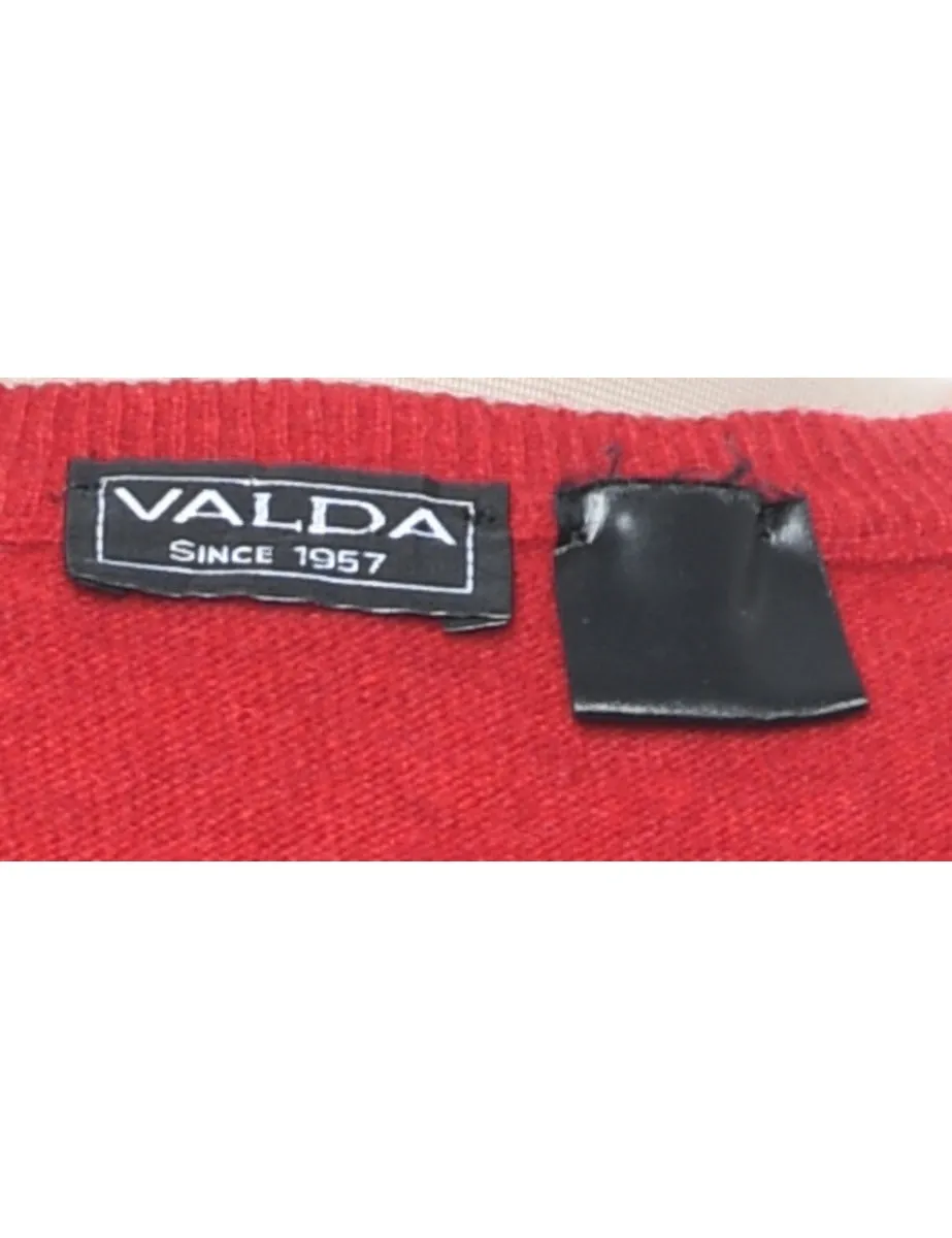 Red Harlequin Pattern Jumper - L