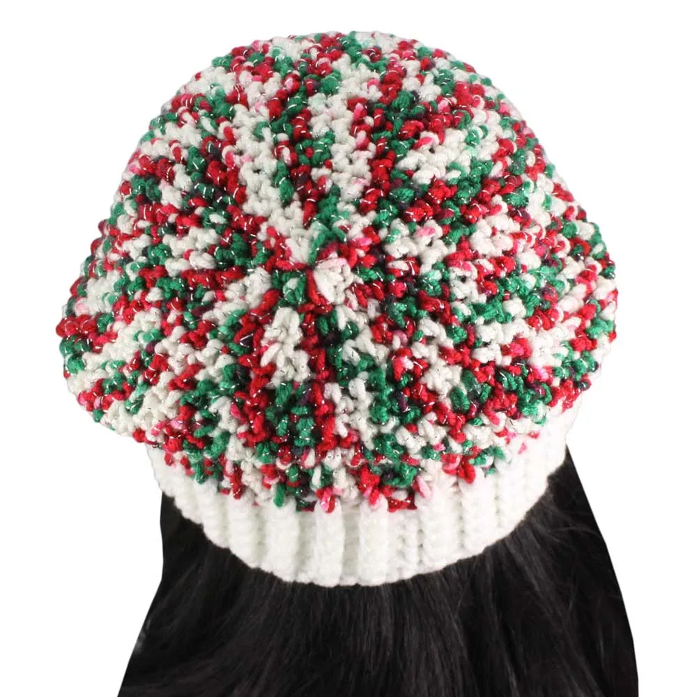 Red White Green Christmas Slouch Beanie Hat Medium/Large - JMCH38ML