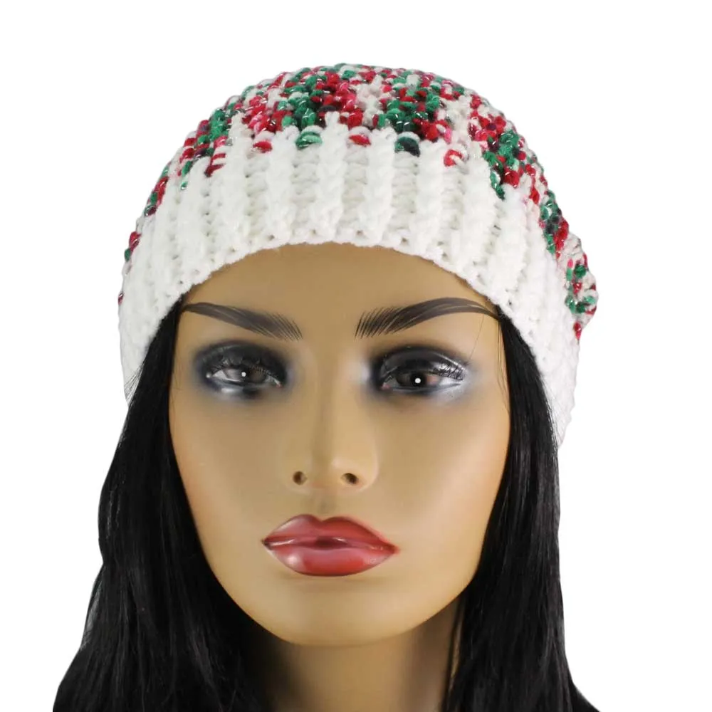 Red White Green Christmas Slouch Beanie Hat Medium/Large - JMCH38ML