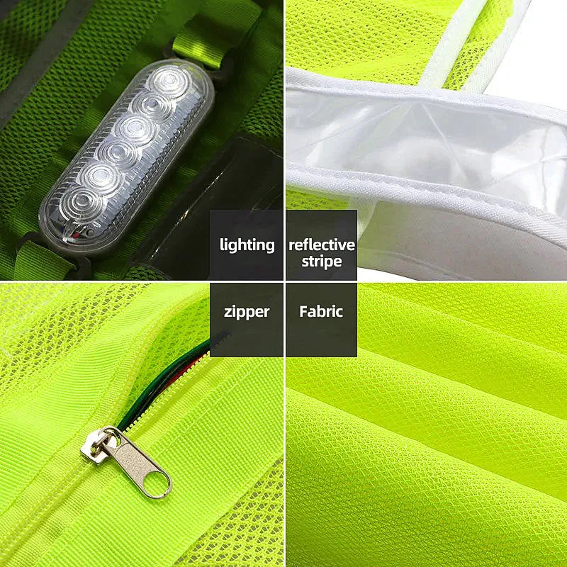 Reflective vest with LED lights for work(MJ-S28)
