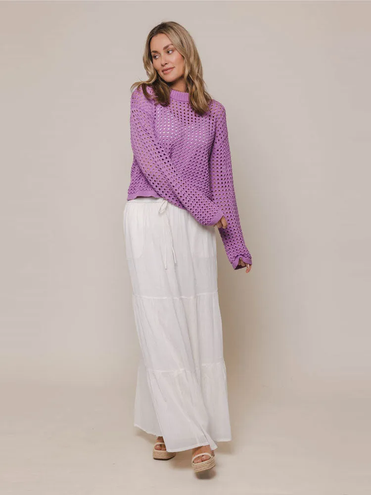 Rino & Pelle Bailey Perforated Cropped Jumper Dahlia