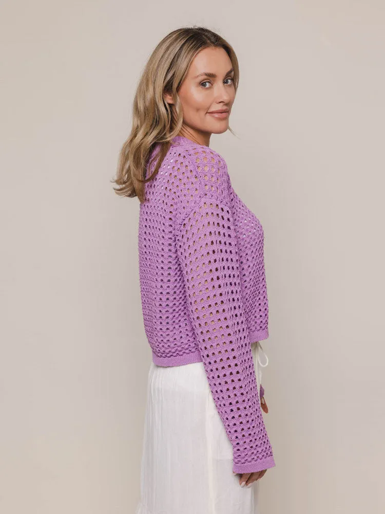 Rino & Pelle Bailey Perforated Cropped Jumper Dahlia