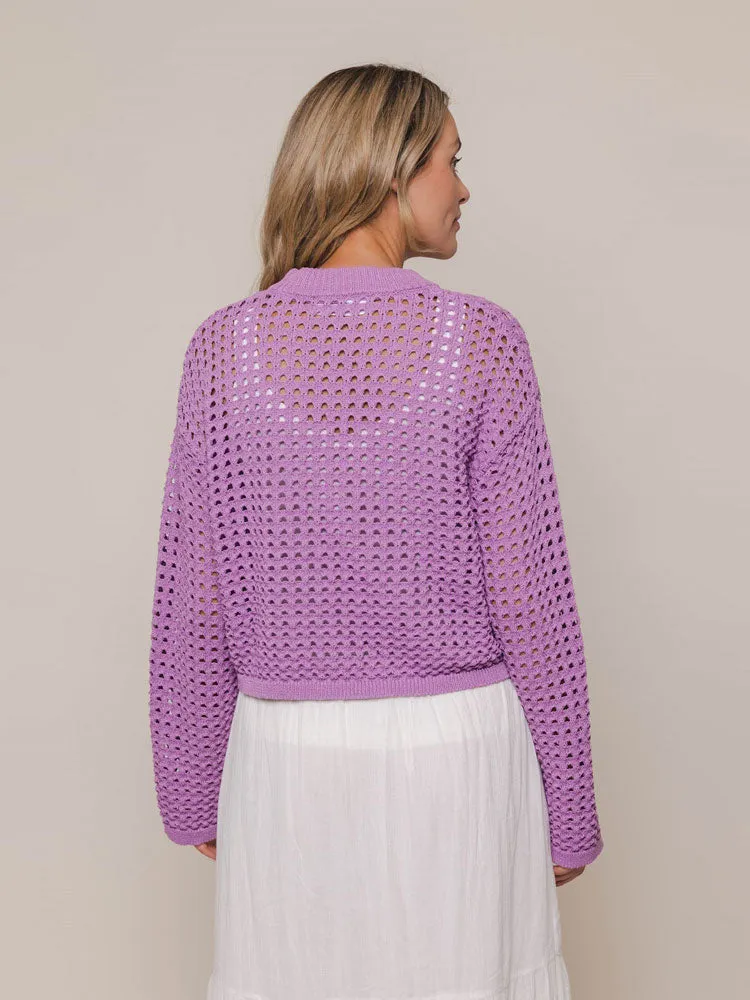 Rino & Pelle Bailey Perforated Cropped Jumper Dahlia
