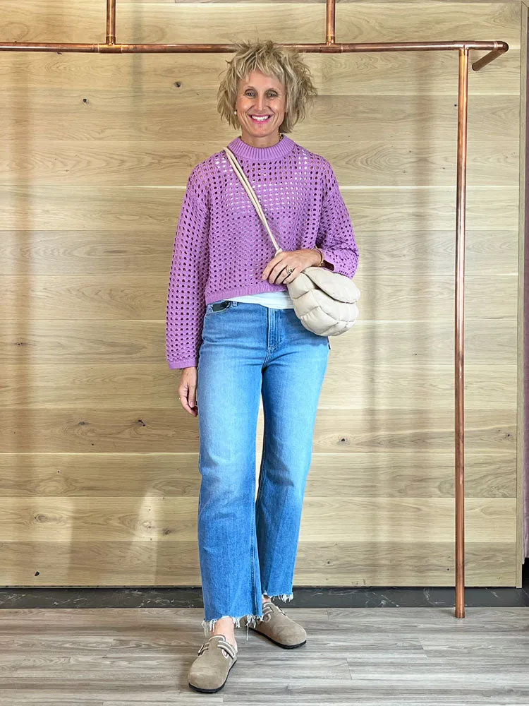 Rino & Pelle Bailey Perforated Cropped Jumper Dahlia