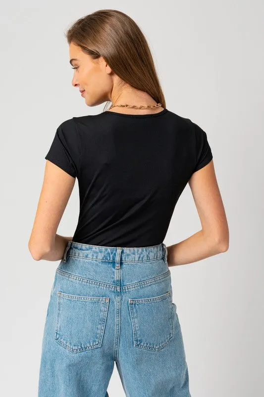 Round Neck Short Sleeve Bodysuit *Online Only*