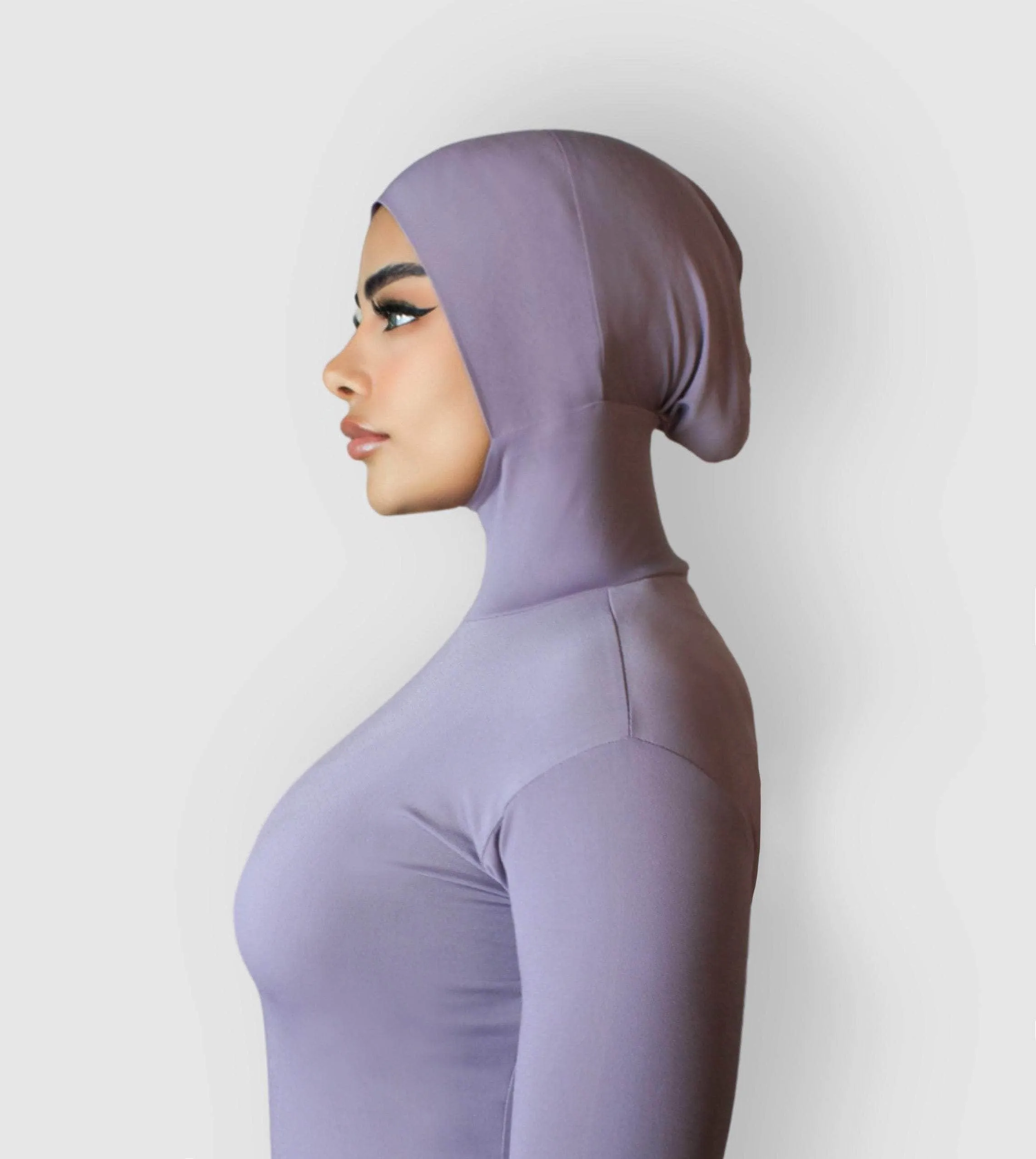 RUUQ Bodysuit Long Sleeve with Hijab Cap - Violet Mink