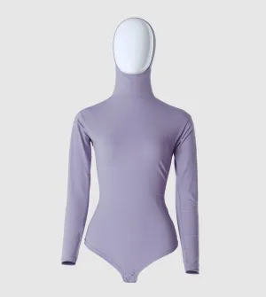 RUUQ Bodysuit Long Sleeve with Hijab Cap - Violet Mink