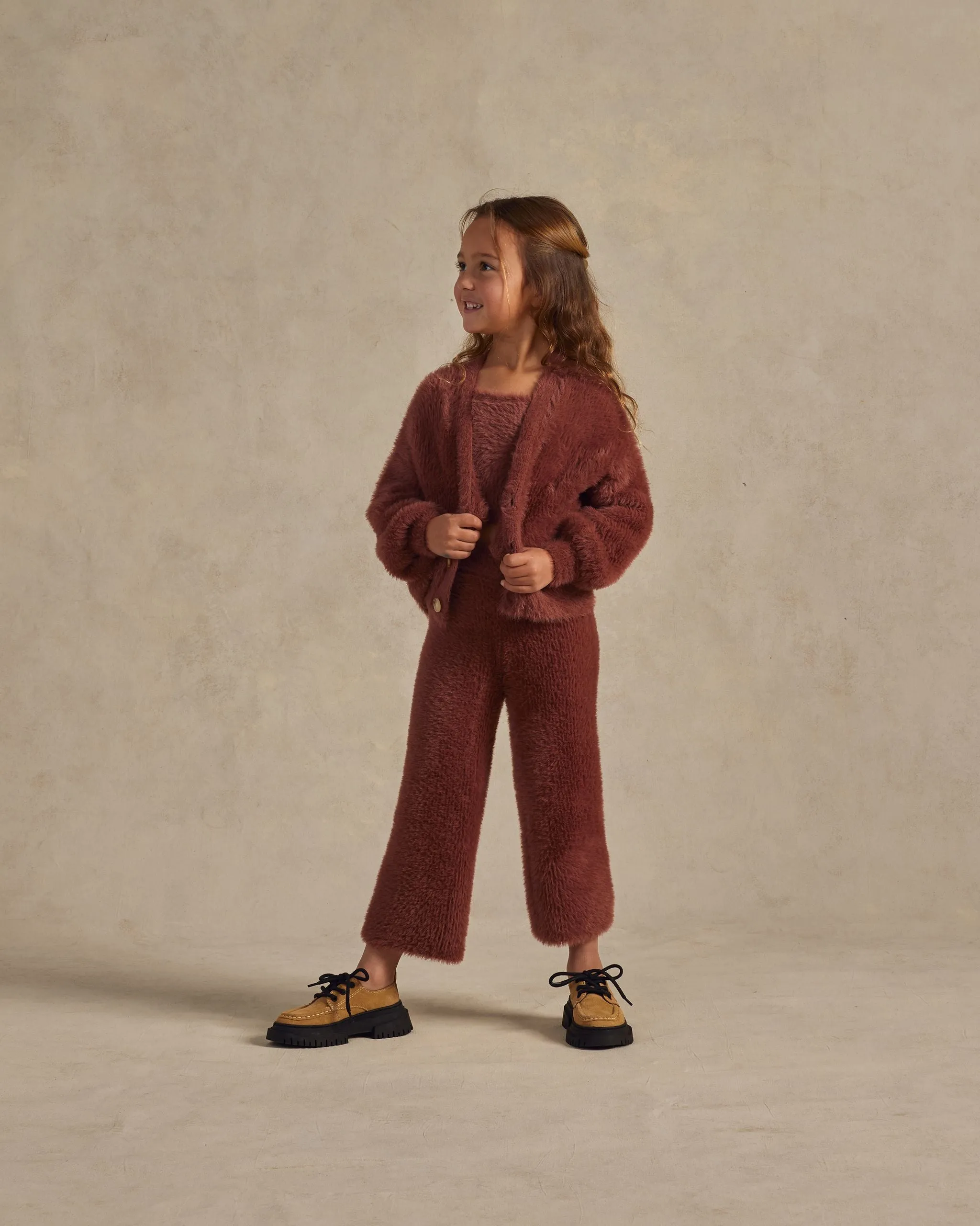 Rylee   Cru Boxy Crop Cardigan - Ruby