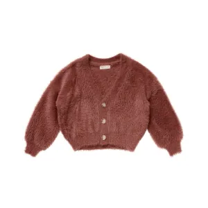 Rylee   Cru Boxy Crop Cardigan - Ruby