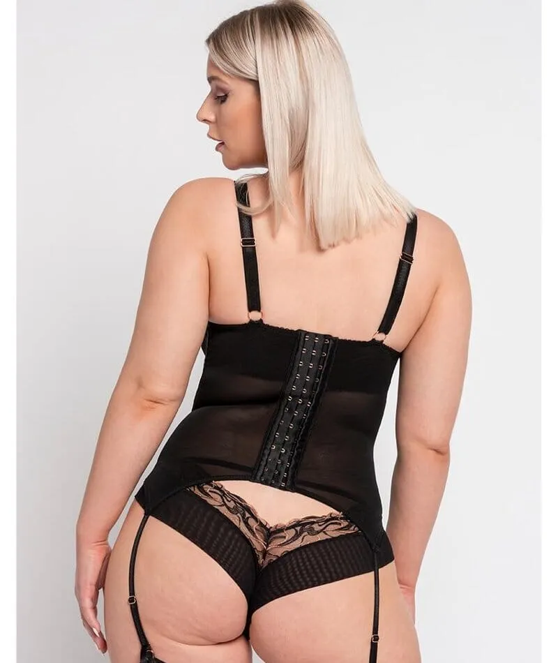 Scantilly Fascinate Plunge Basque - Black