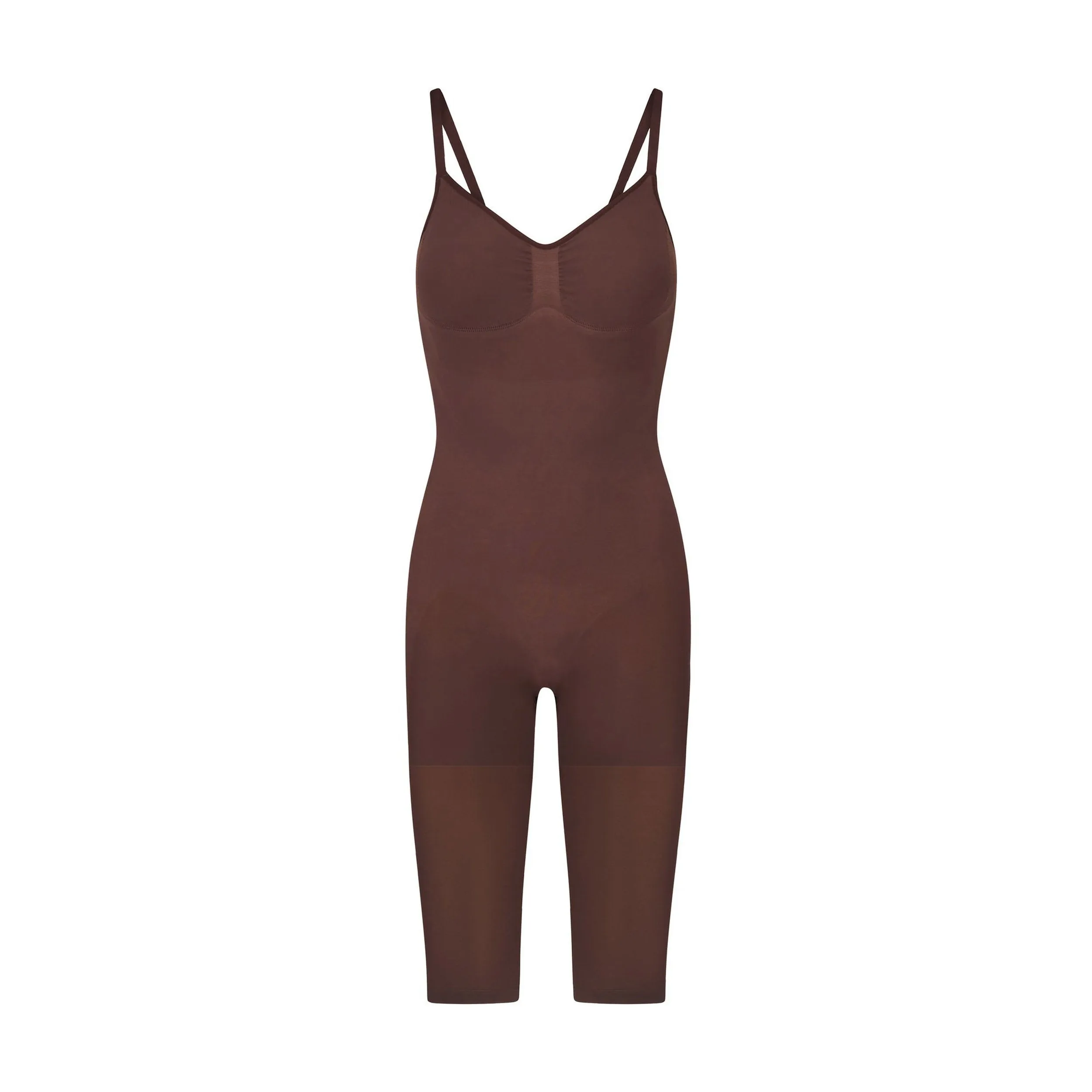 SEAMLESS SCULPT LOW BACK BODYSUIT WITH HOSIERY LEG | COCOA