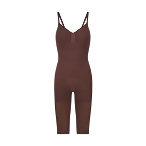 SEAMLESS SCULPT LOW BACK BODYSUIT WITH HOSIERY LEG | COCOA