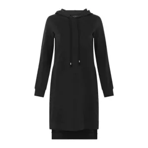 Side Split Hoody Jumper -Black