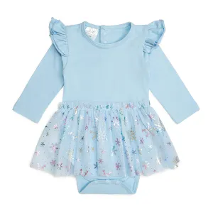 Snow Princess Iridescent Long Sleeve Tutu Bodysuit