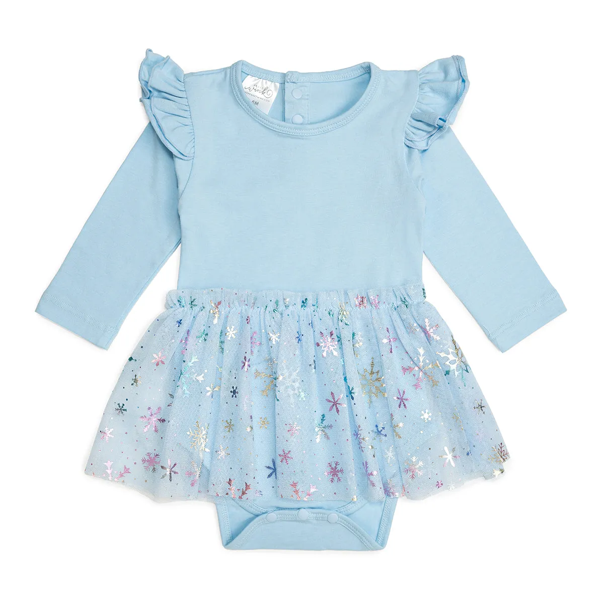 Snow Princess Iridescent Long Sleeve Tutu Bodysuit
