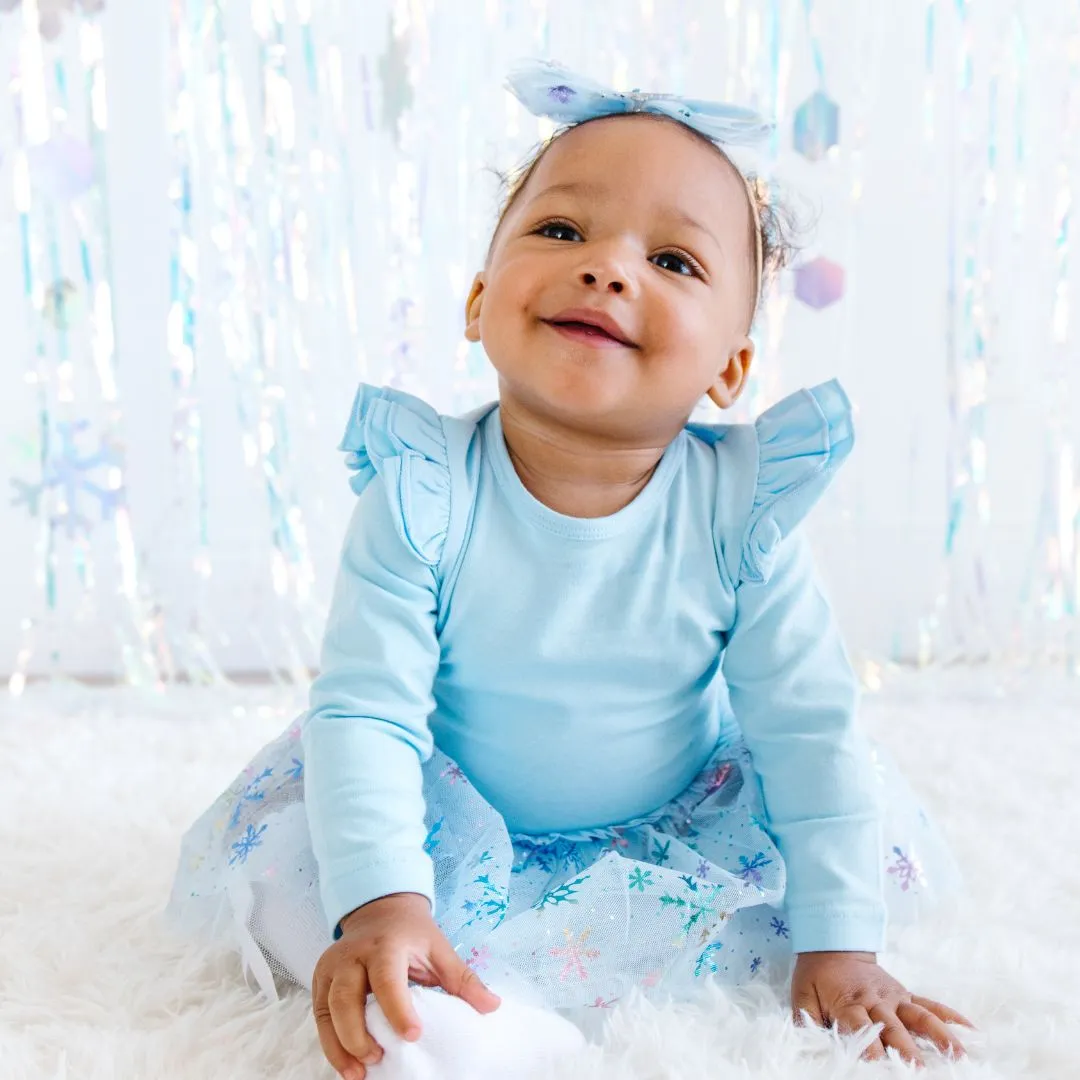 Snow Princess Iridescent Long Sleeve Tutu Bodysuit