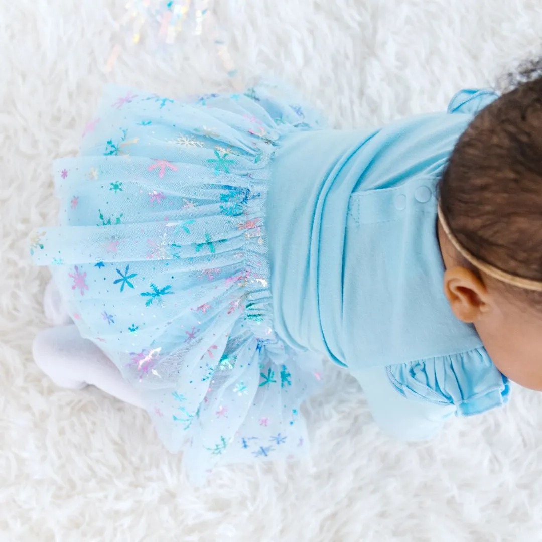 Snow Princess Iridescent Long Sleeve Tutu Bodysuit