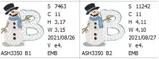 Snowflakes and Snowmen Monogram Letter B