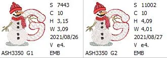 Snowflakes and Snowmen Monogram Letter G