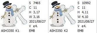 Snowflakes and Snowmen Monogram Letter K